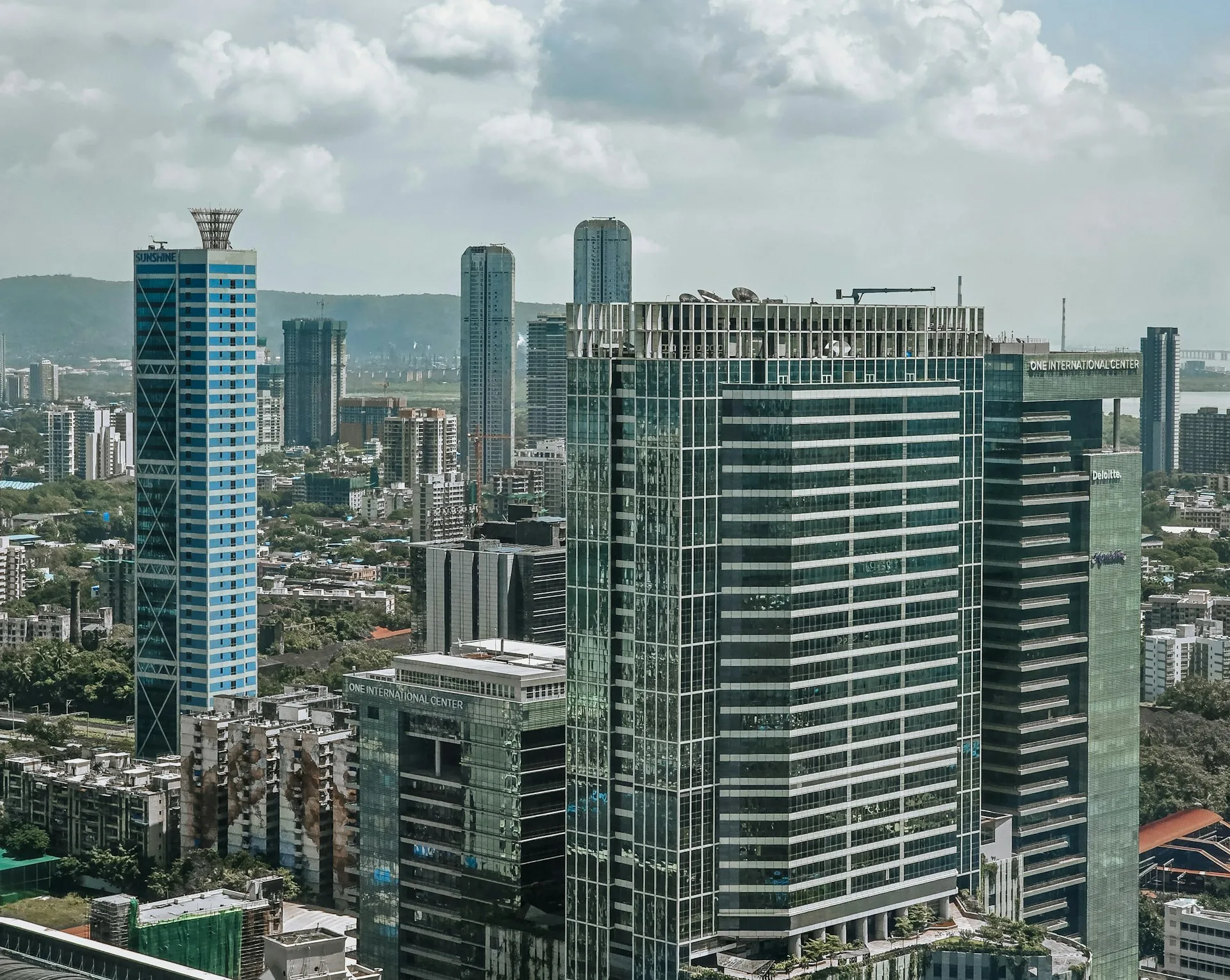 City business district skyline